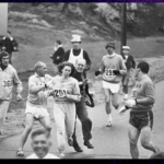 Switzer’s expression says it all—she was determined to finish what she started. Women today continue to break barriers in business, consulting, and leadership, just like she did in sports. (Photo Credit: Getty Images)